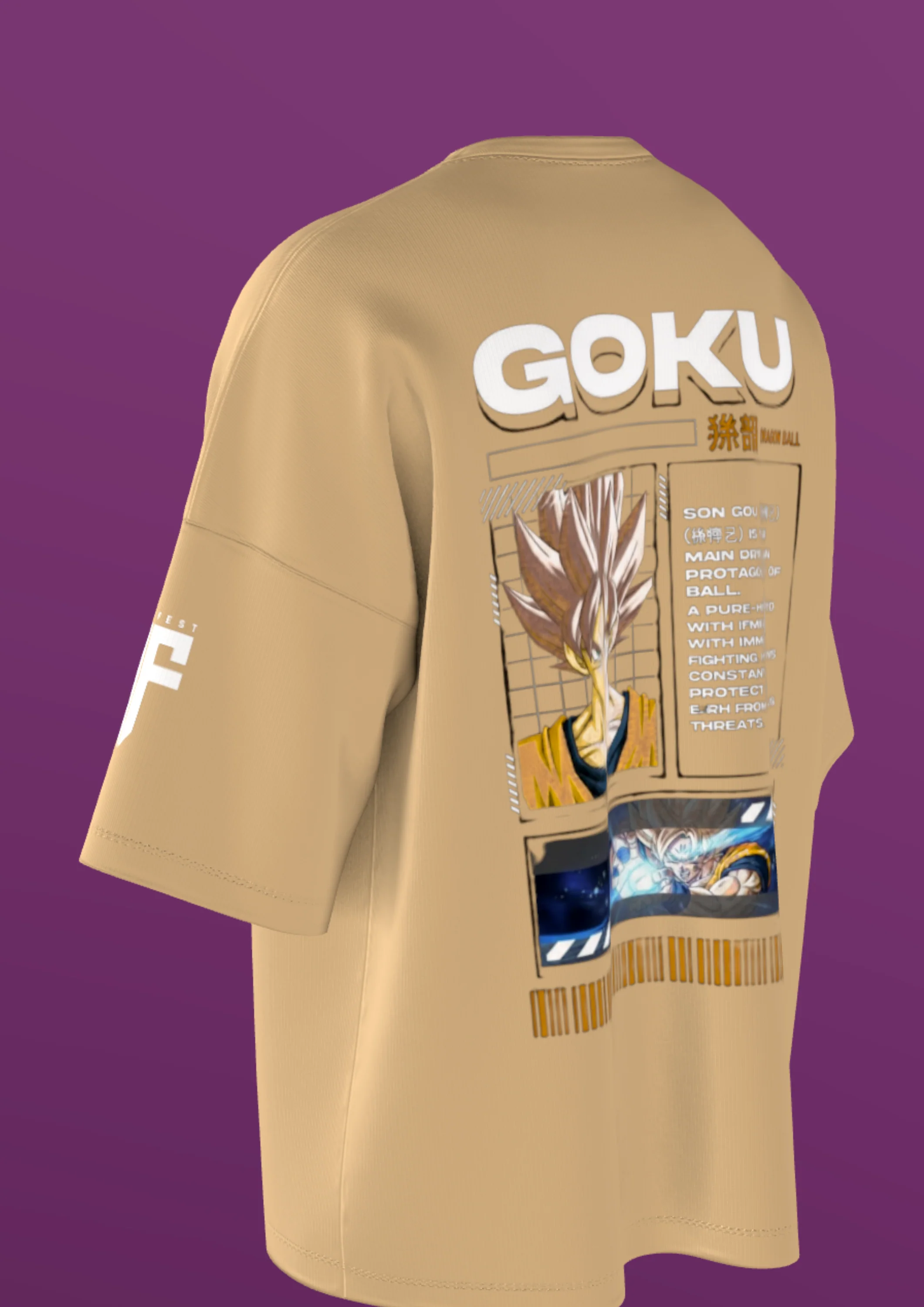 NIT TRICHY - GOKU - PREMIUM 240 GSM OVERSIZE T-SHIRT - BEIGE - Image 5